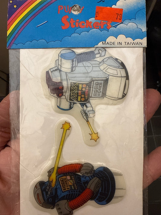 Robo Force Puffy Stickers NOS